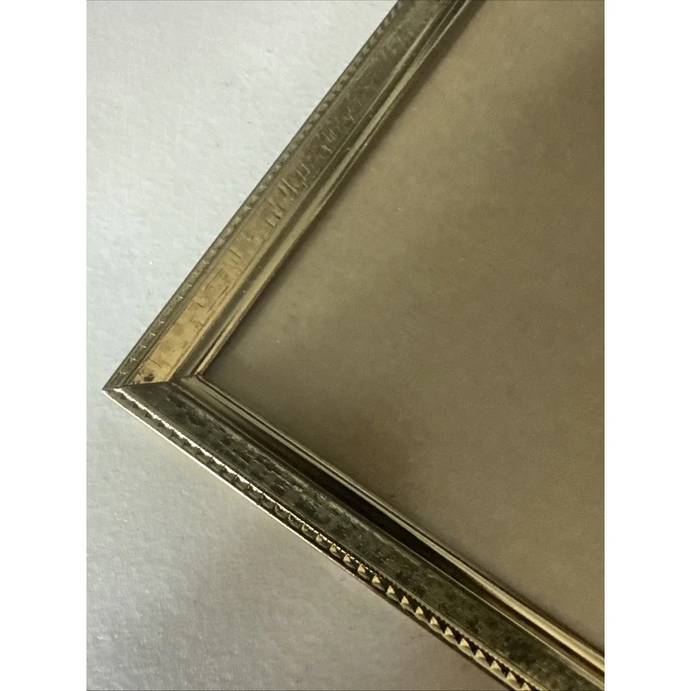 Vintage Gold Metal Double Picture Photo Frame Ornate 8x10 Red Felt Back Glass